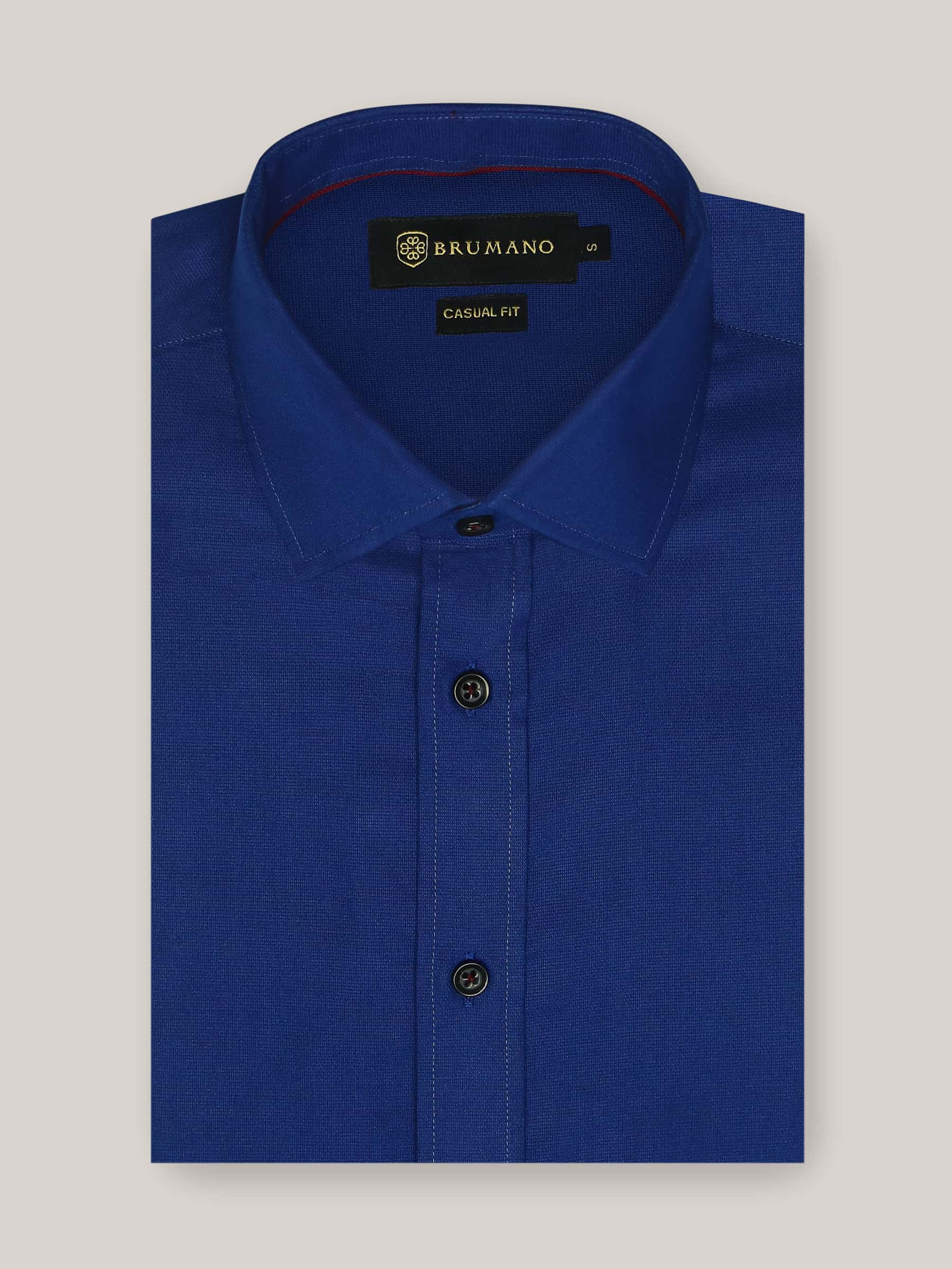 Royal Blue Dobby Structured Formal Shirt
