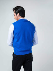 Royal Blue Sleeveless V-Neck Sweater