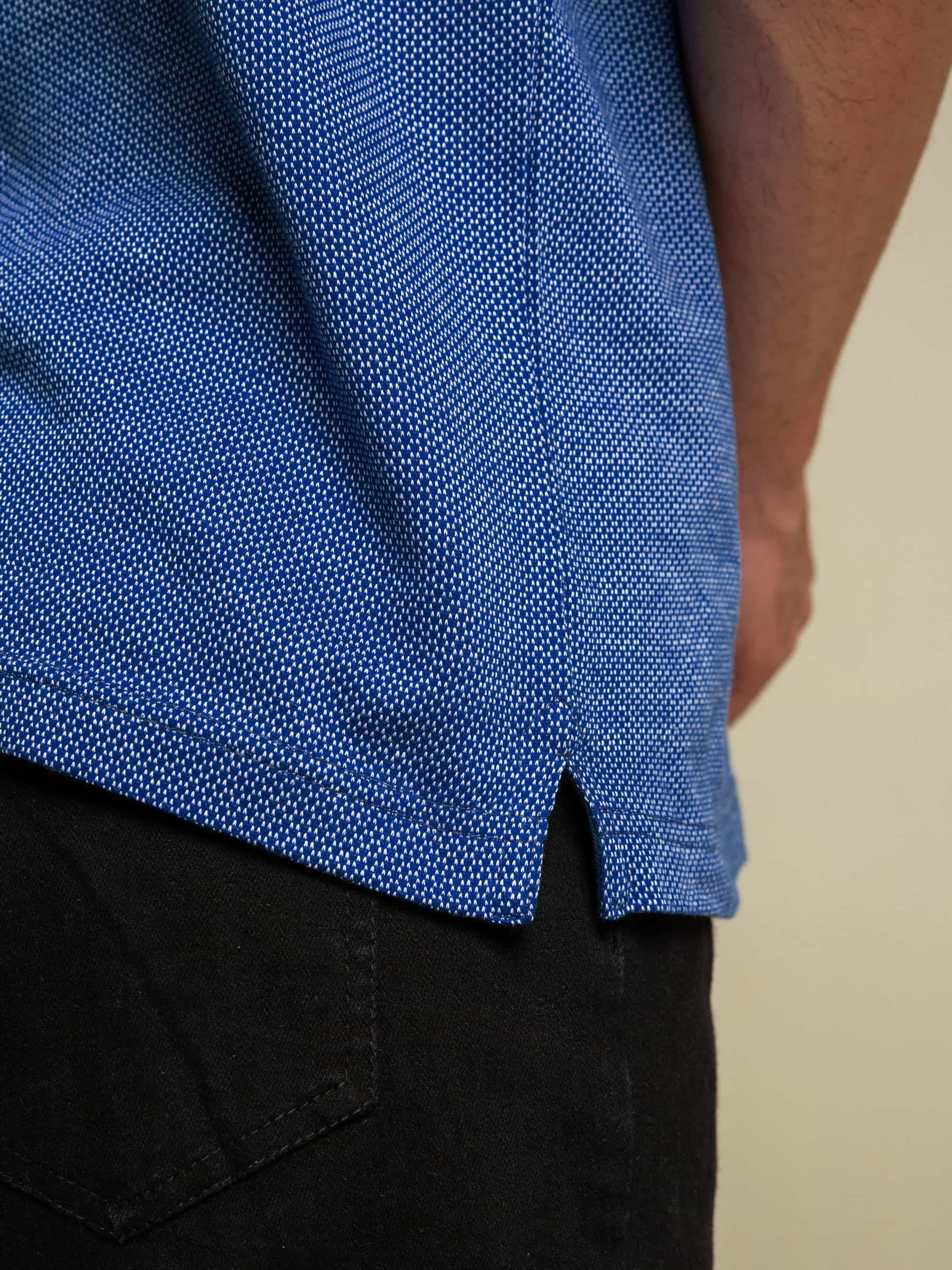 Royal Blue Jacquard Polo Shirt