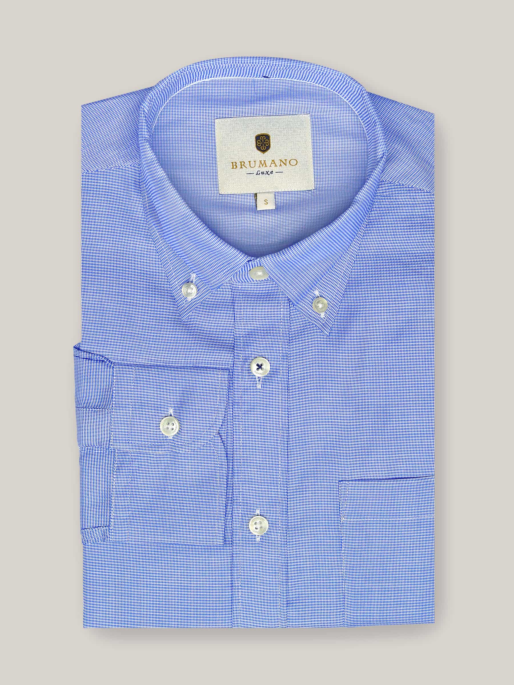 Royal Blue Micro Checkered Shirt