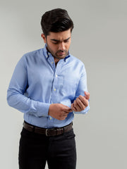 Royal Blue Micro Checkered Shirt