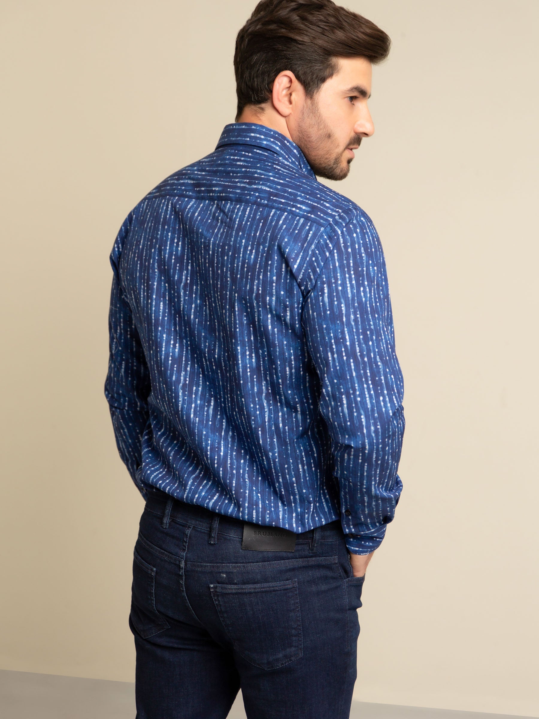 Royal Blue Printed Shirt