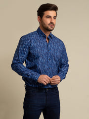 Royal Blue Printed Shirt