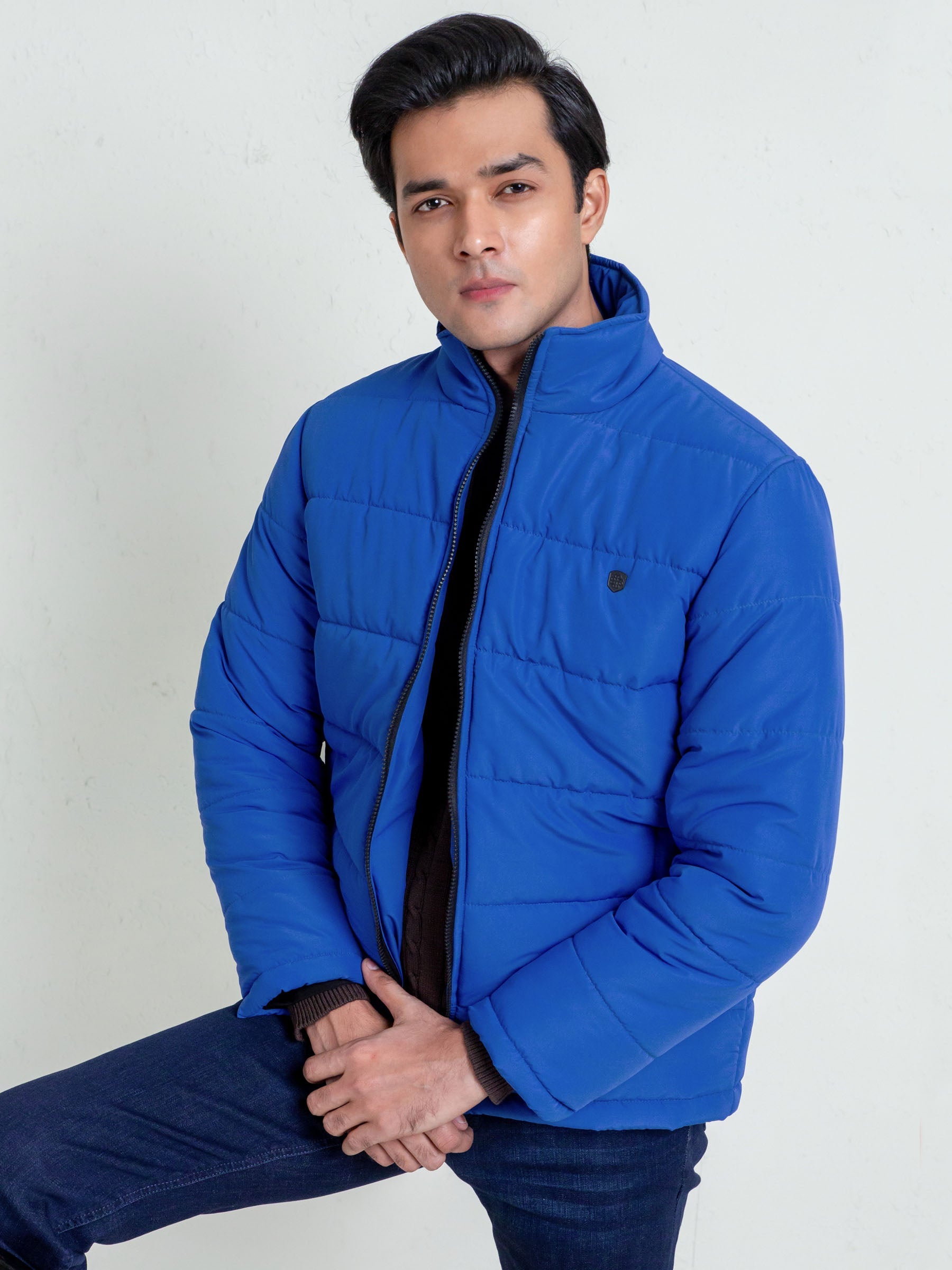 Royal Blue Quilted Puffer Jacket