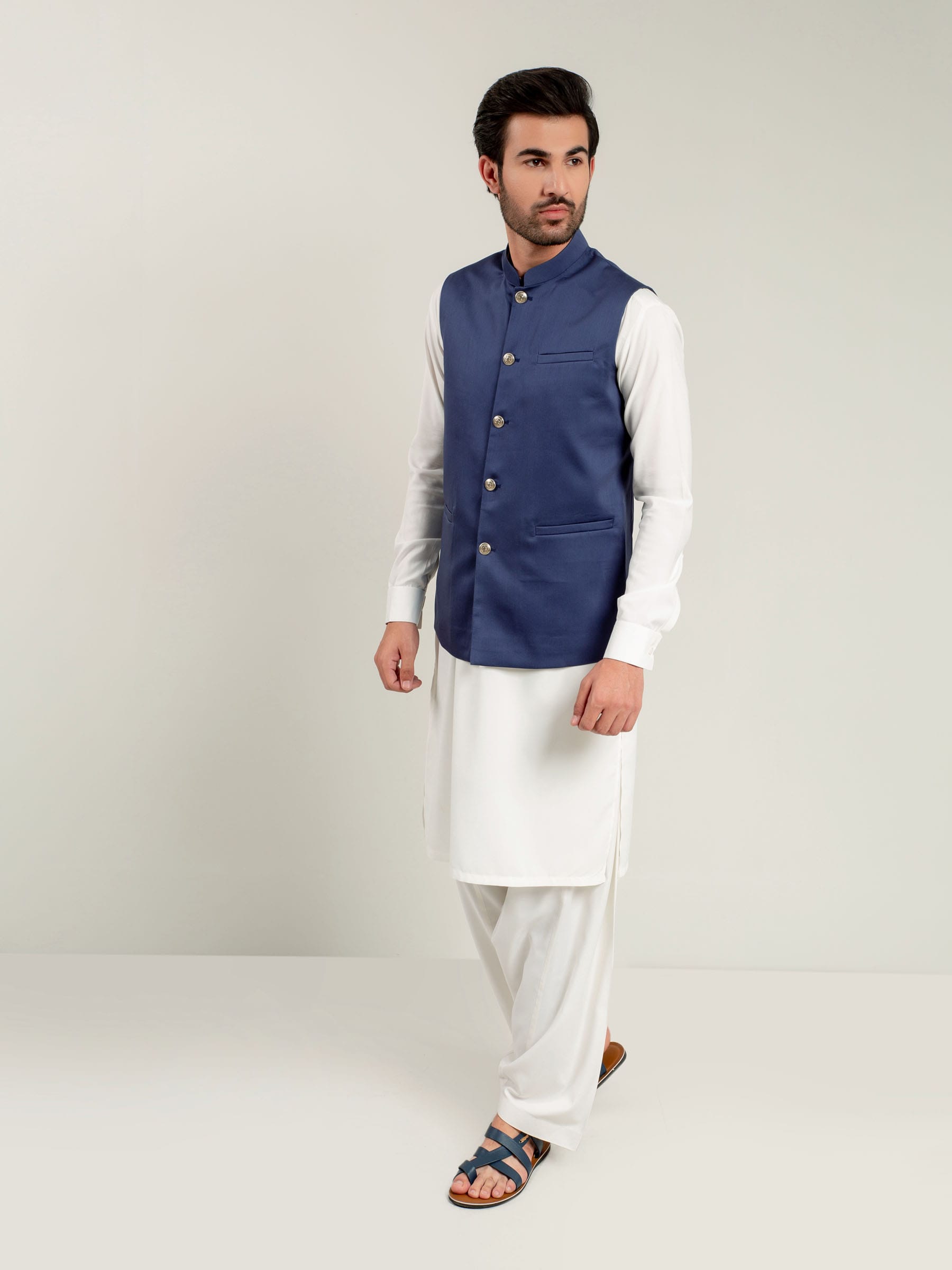 Royal Blue Satin Waistcoat