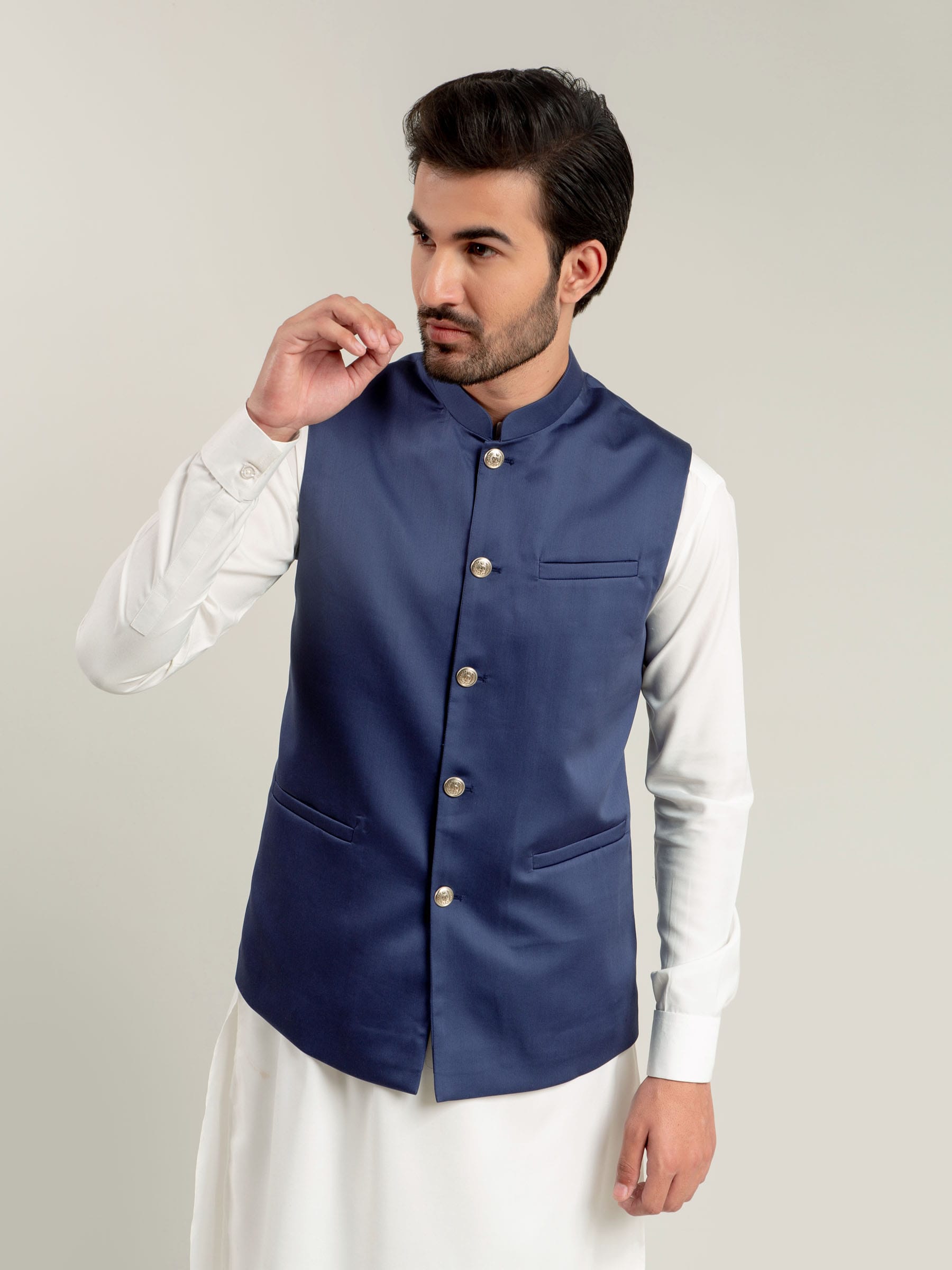 Royal Blue Satin Waistcoat