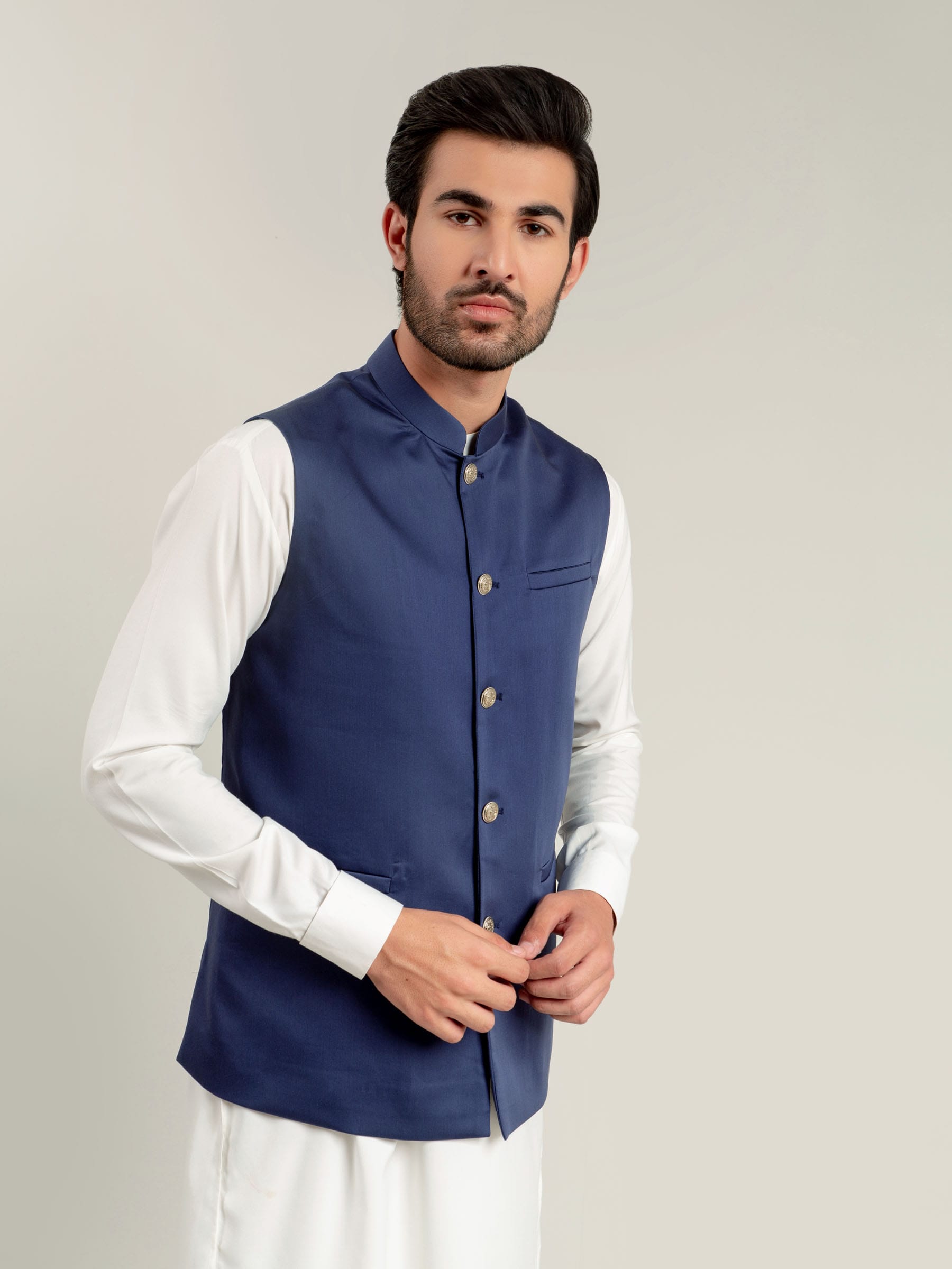 Royal Blue Satin Waistcoat