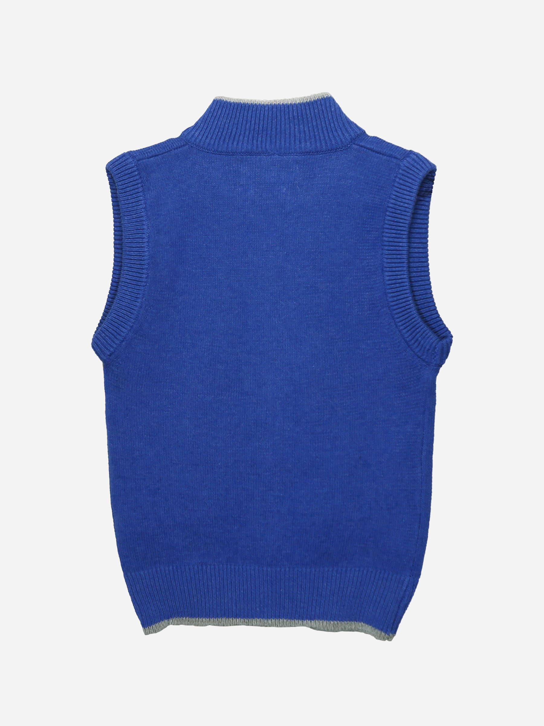 Royal Blue Sleeveless Casual Zipper