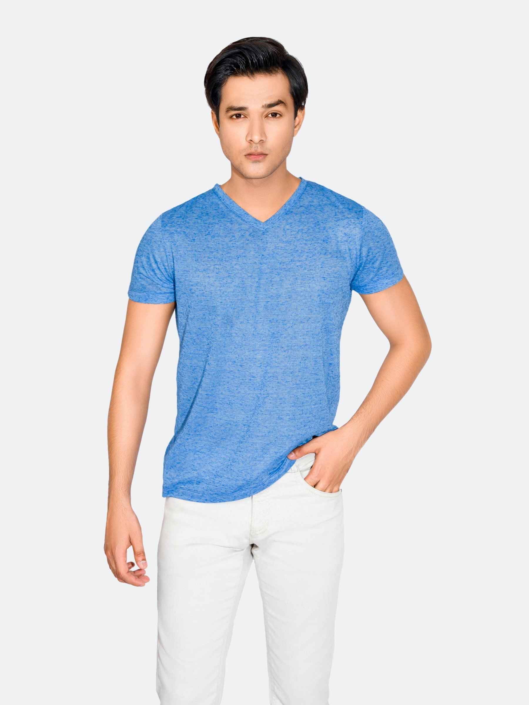 Royal Blue Light Weight V-Neck T-Shirt