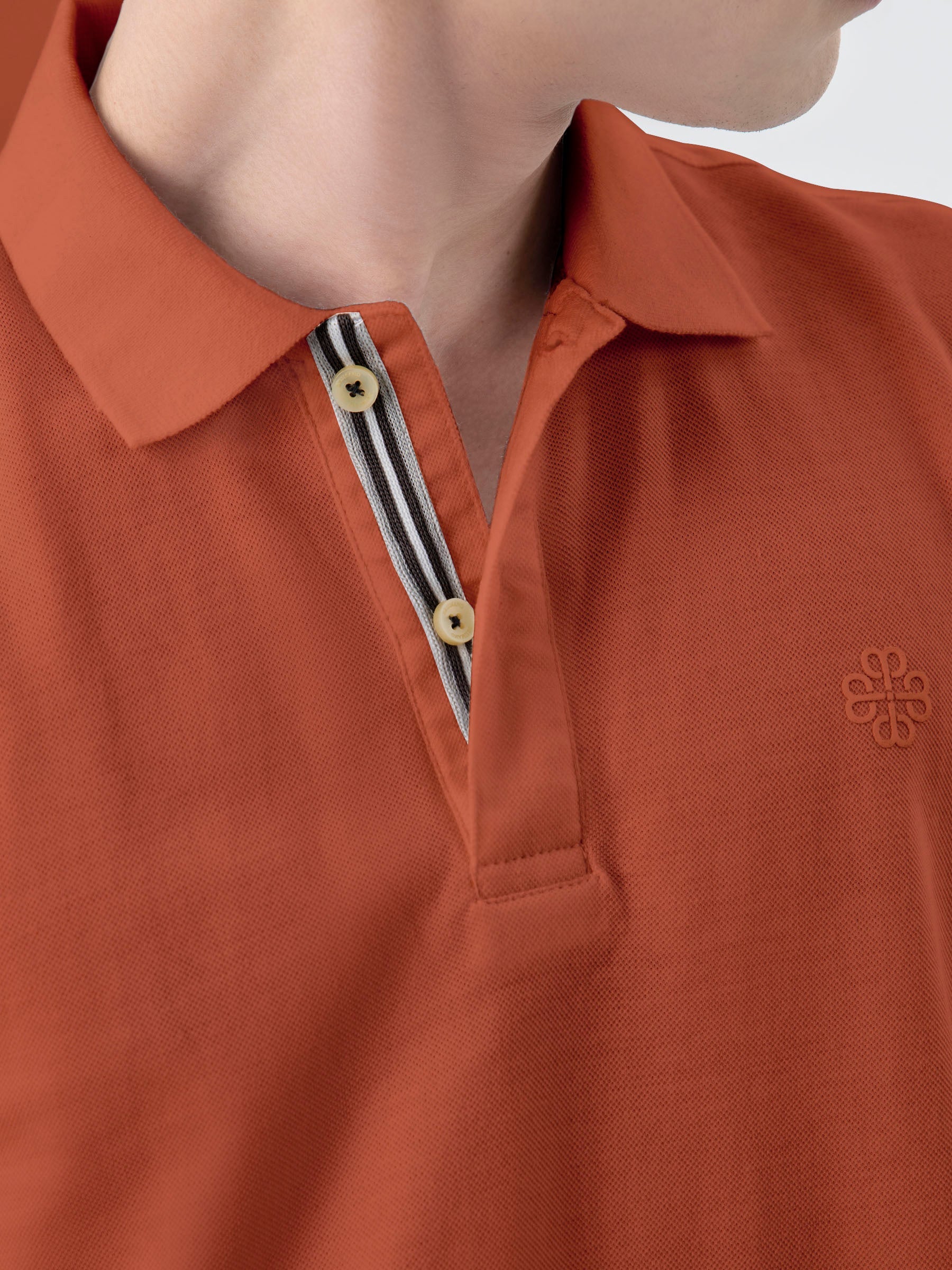 Rust Orange 100% Cotton Basic Polo