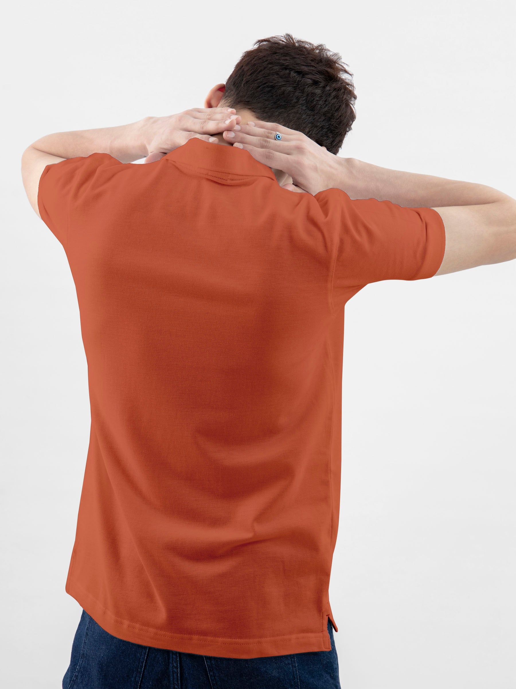 Rust Orange 100% Cotton Basic Polo