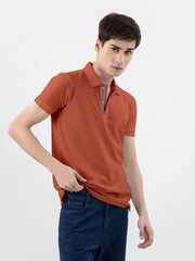 Rust Orange 100% Cotton Basic Polo