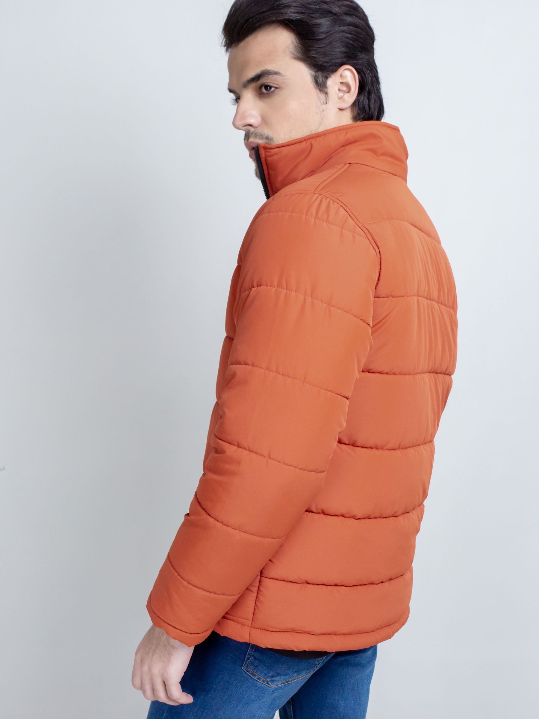 Rusty Orange Quilted Puffer Jacket
