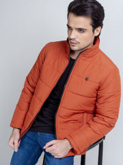 Rusty Orange Quilted Puffer Jacket