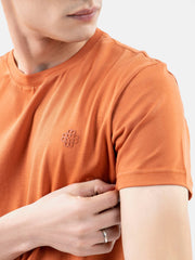 Rusty Orange 100% Combed Cotton Crew Neck T-Shirt