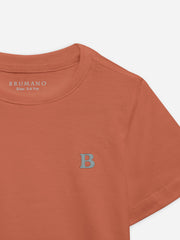 Rusty Orange 100% Cotton Casual Tee