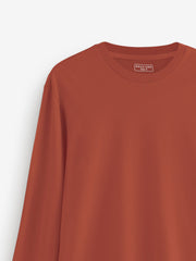Rusty Orange Long Sleeve Crew Neck T-Shirt - Women