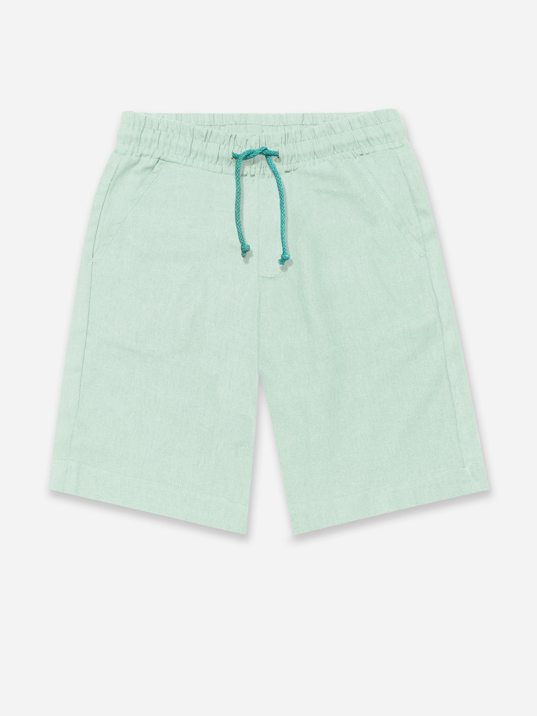 Sage Green Linen Casual Shorts - Junior