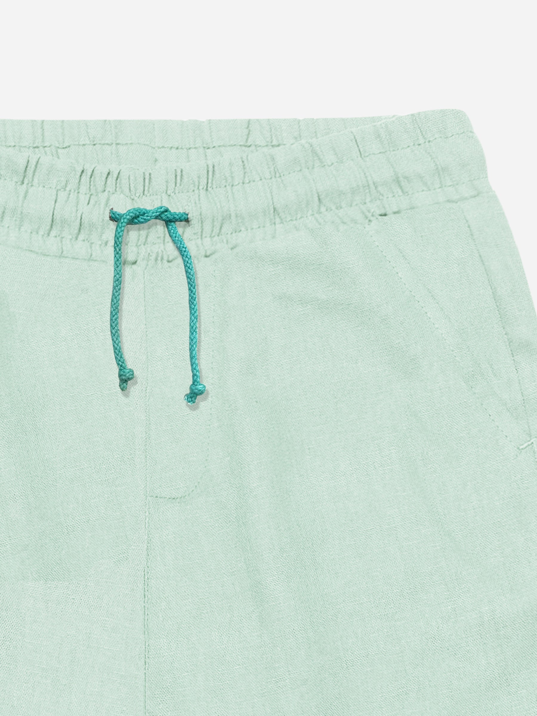 Sage Green Linen Casual Shorts - Junior