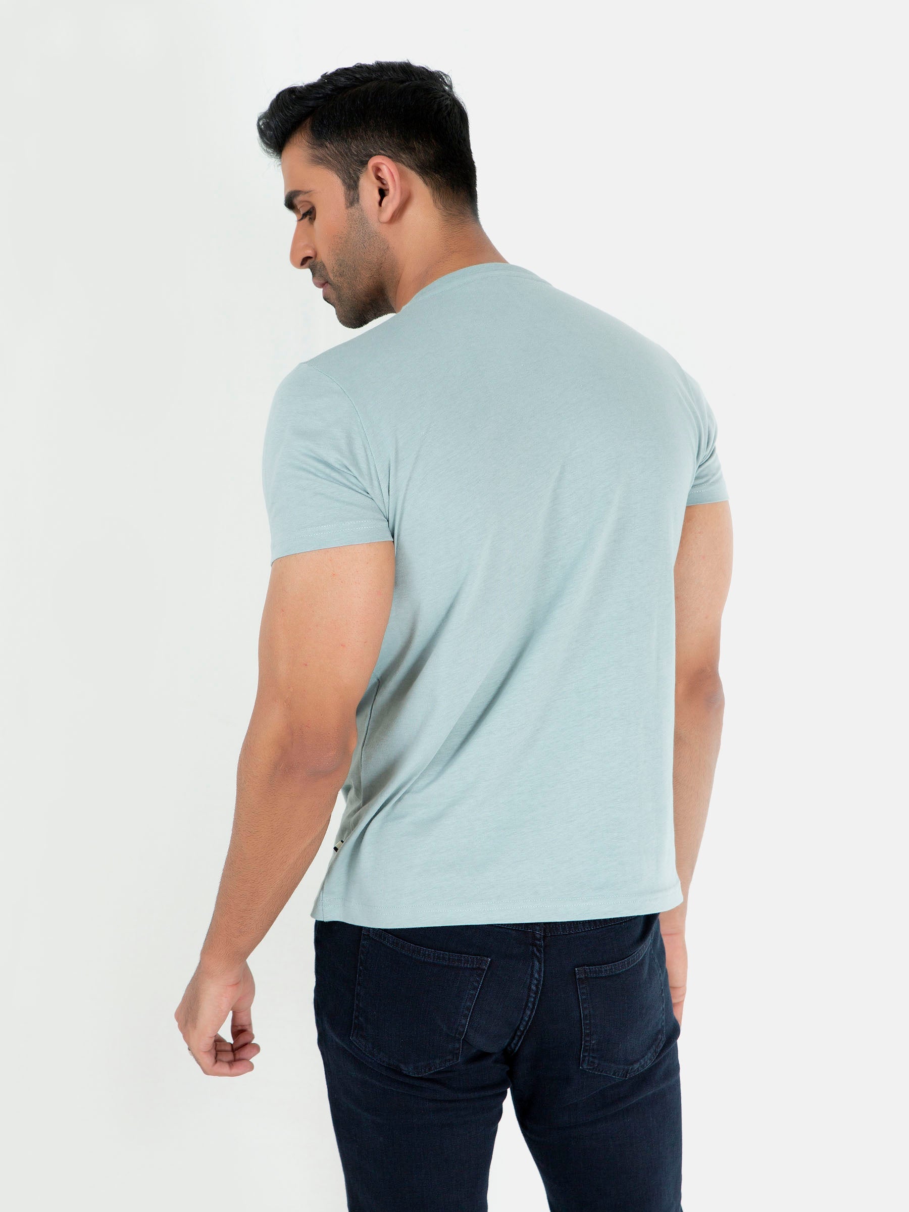 Sage Green Basic Crew Neck T-Shirt
