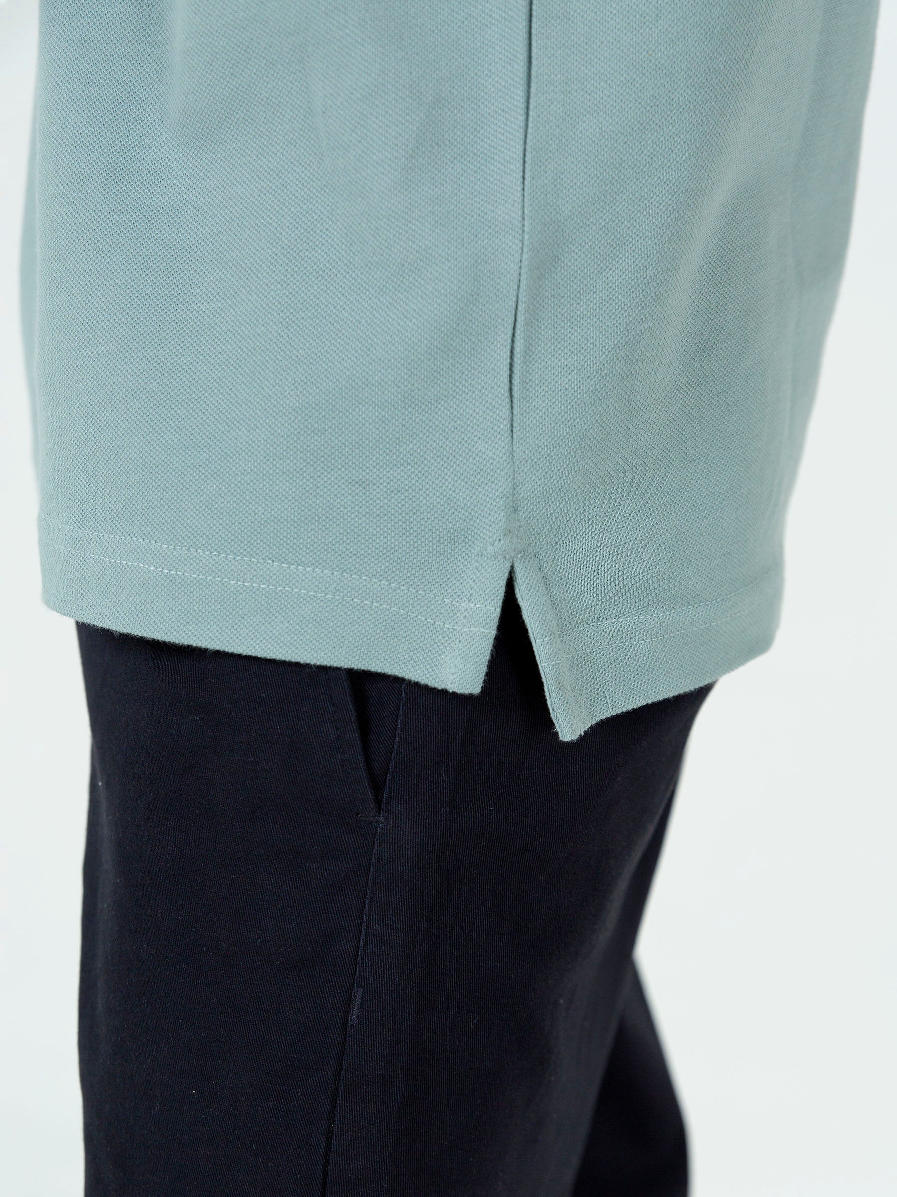 Sage Green Basic Pique Polo Shirt