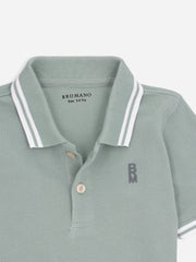 Sage Green Pique Casual Tipped polo