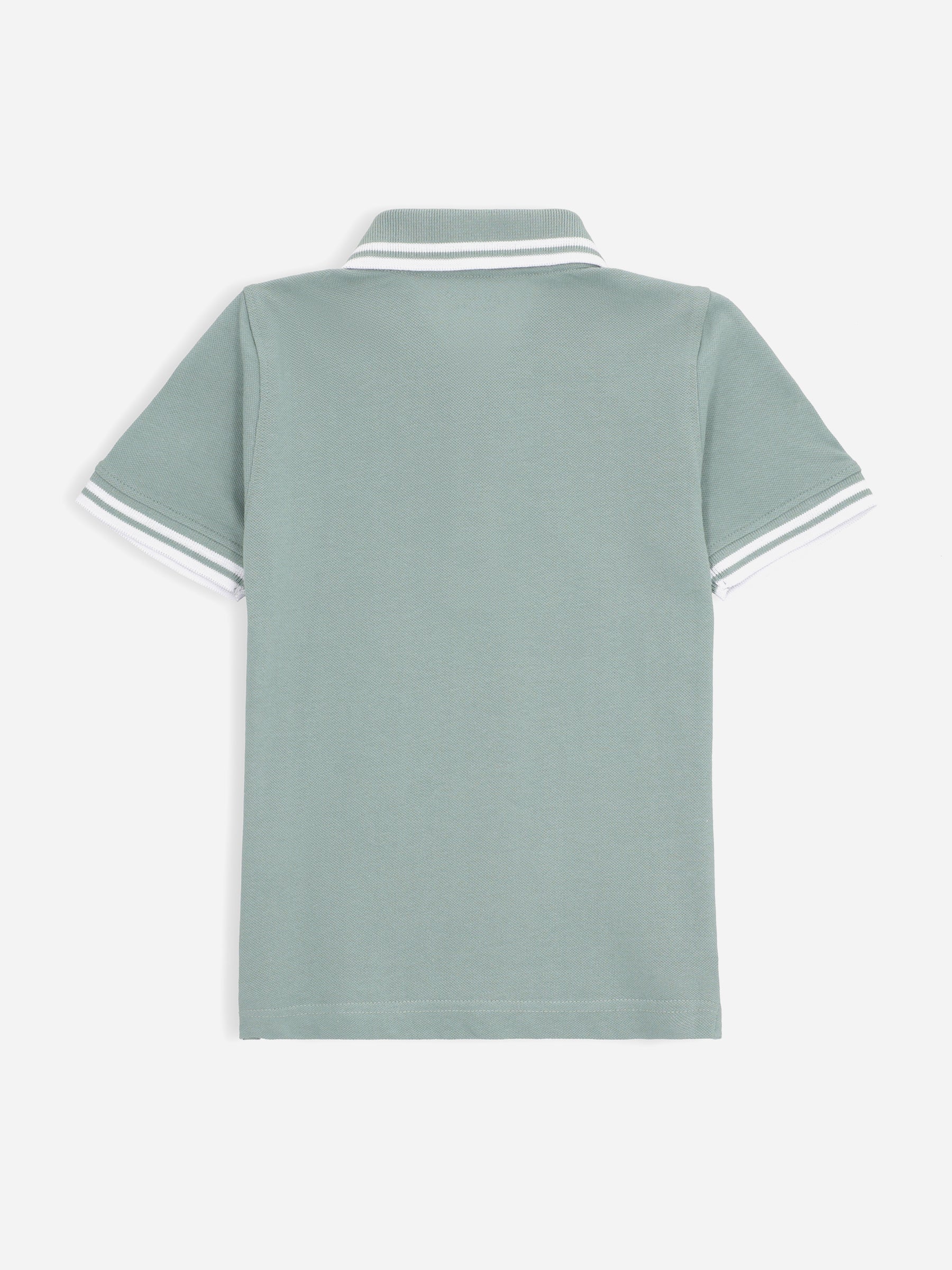 Sage Green Pique Casual Tipped polo