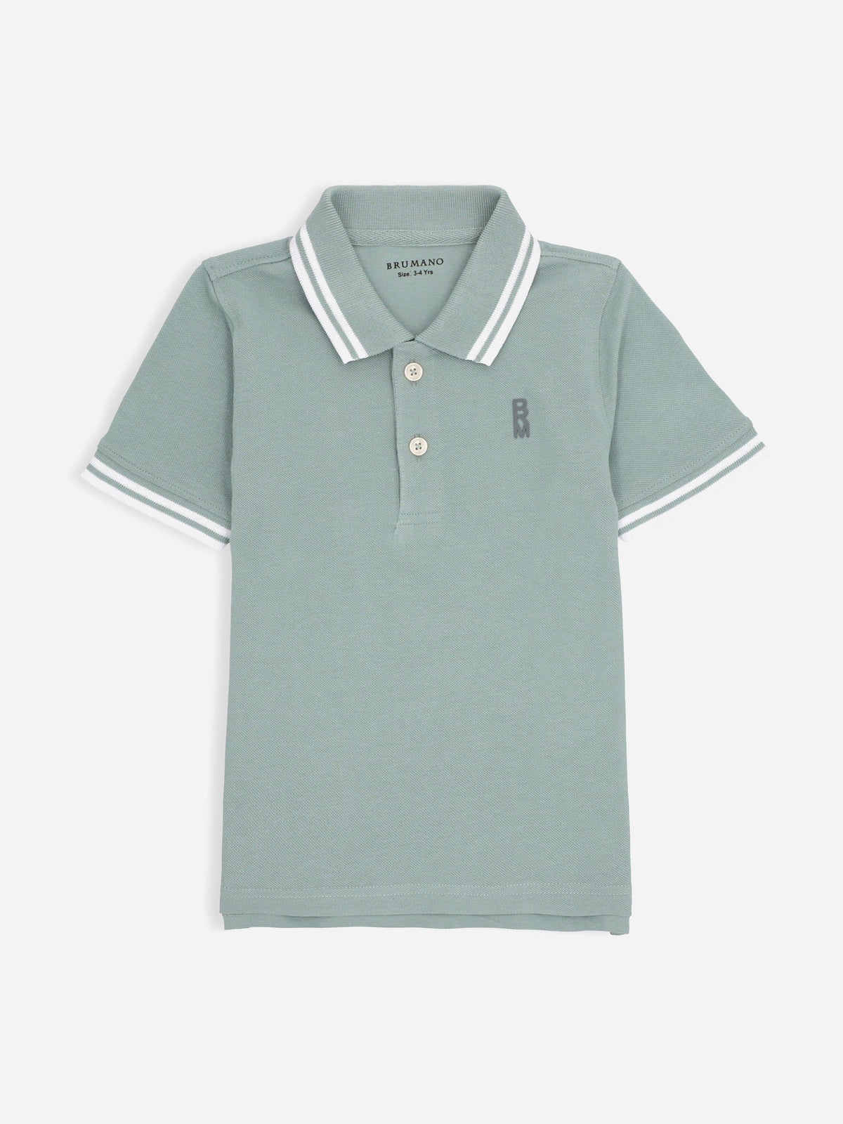 Sage Green Pique Casual Tipped polo