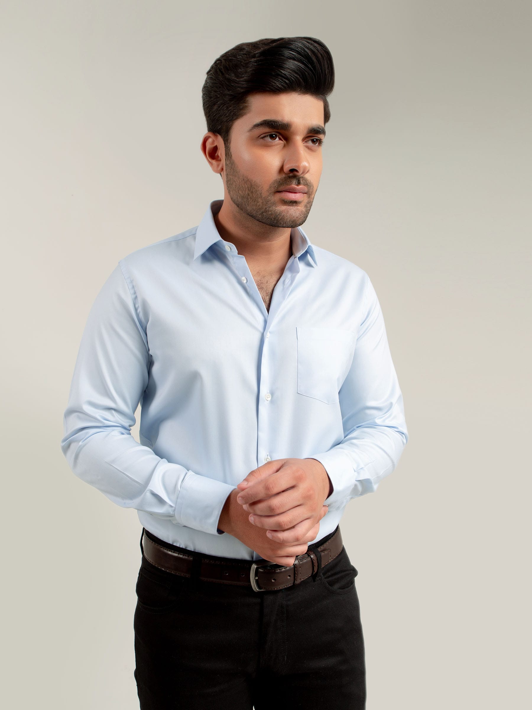 Sky Blue Fine Twill Formal Shirt