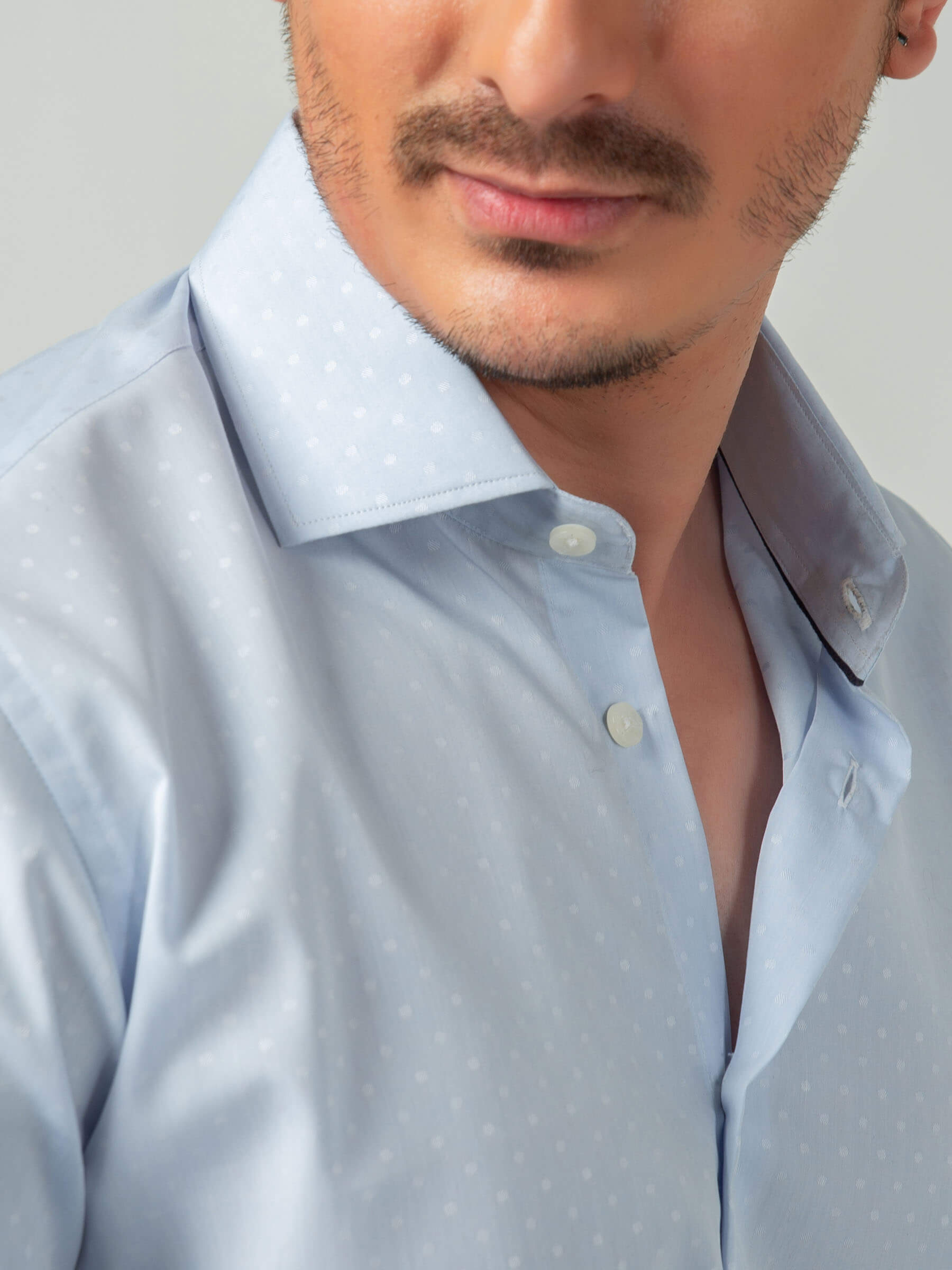 Sky Blue Polka Dot Shirt