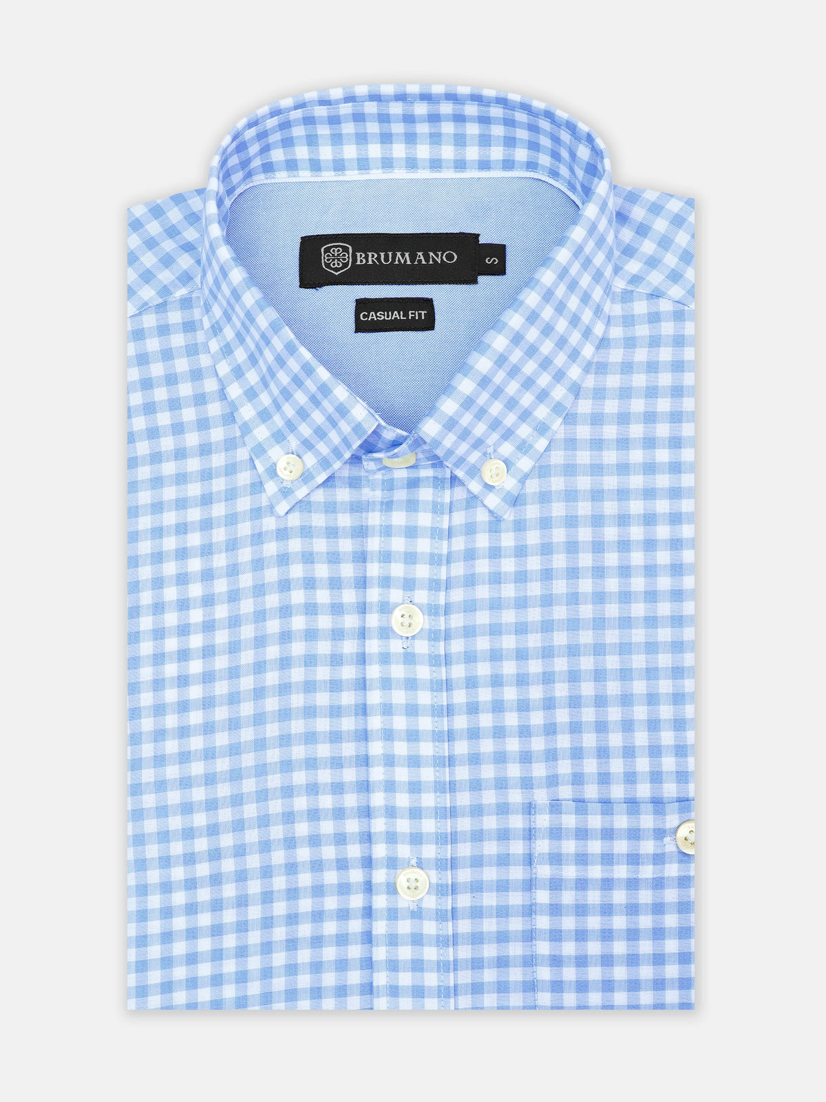 Sky Blue Bold Gingham Checkered Shirt