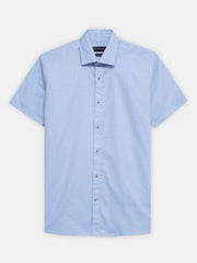 Sky Blue Jacquard Patterned Half Sleeve Shirt