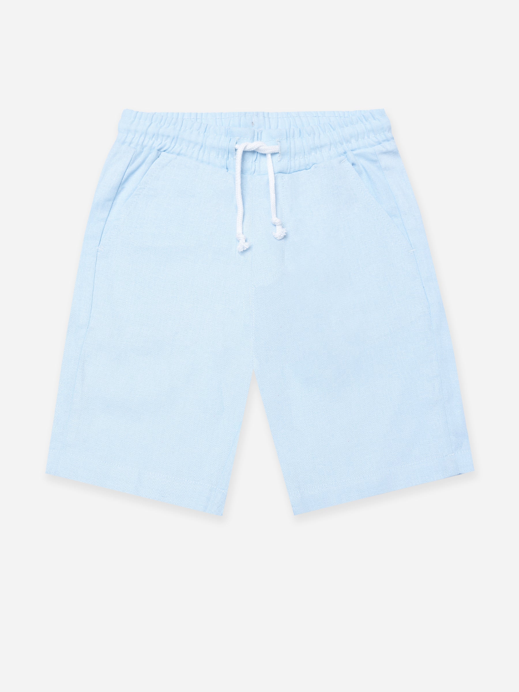 Sky Blue Linen Casual Shorts - Junior