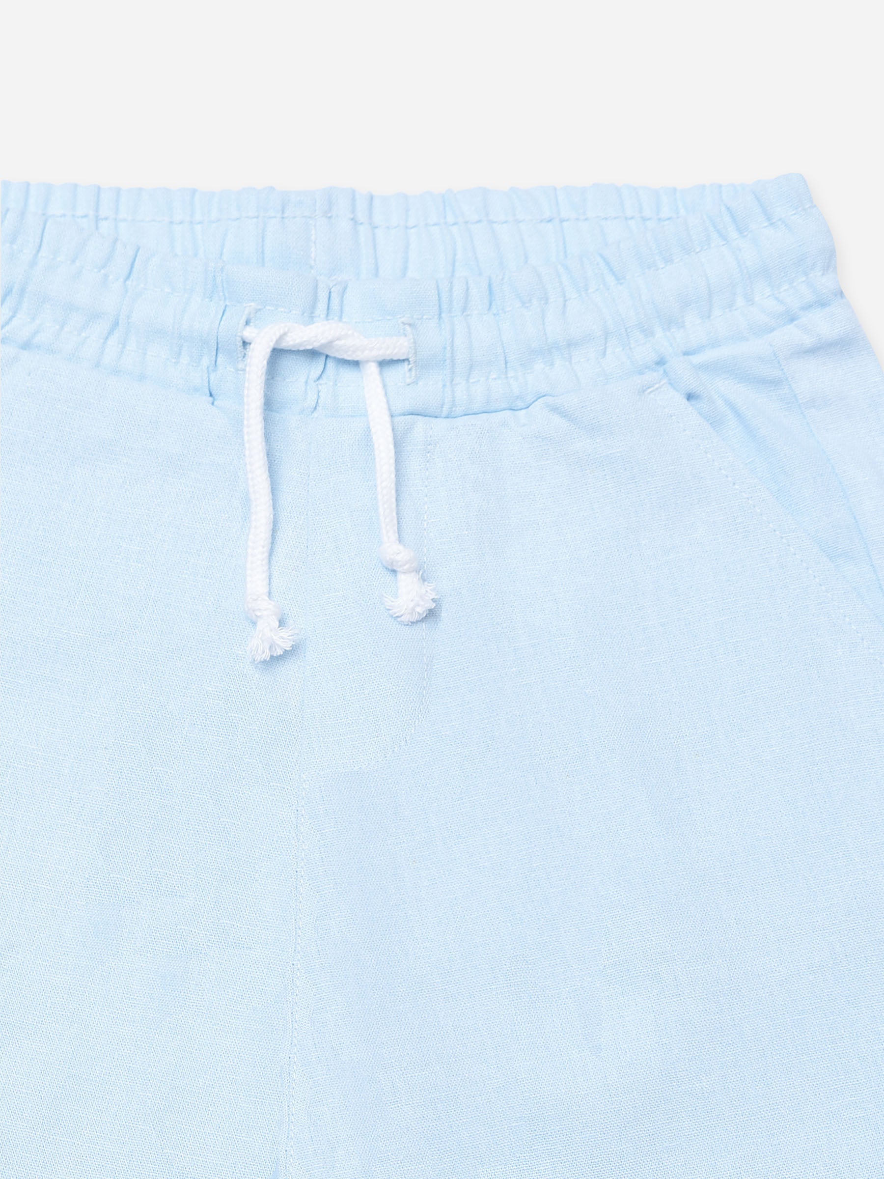 Sky Blue Linen Casual Shorts - Junior