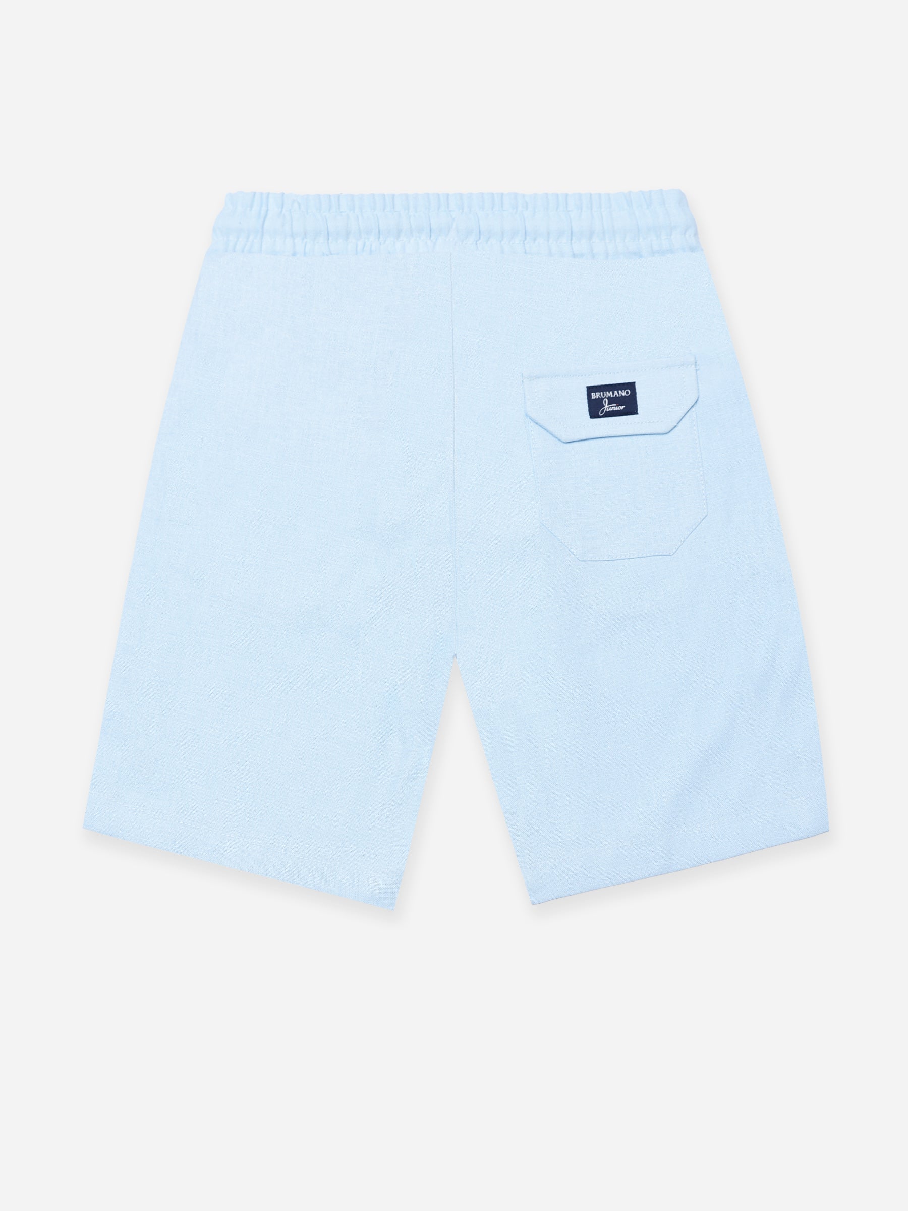 Sky Blue Linen Casual Shorts - Junior
