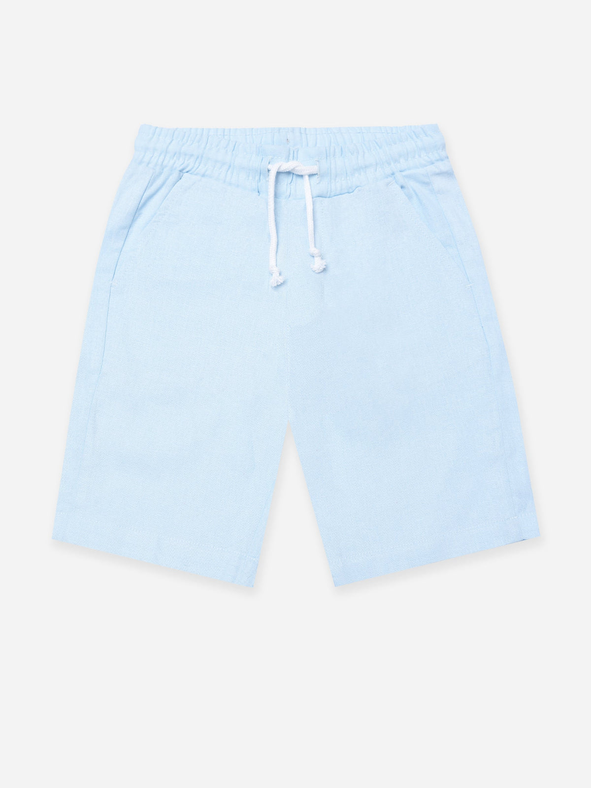 Sky Blue Linen Casual Shorts - Junior