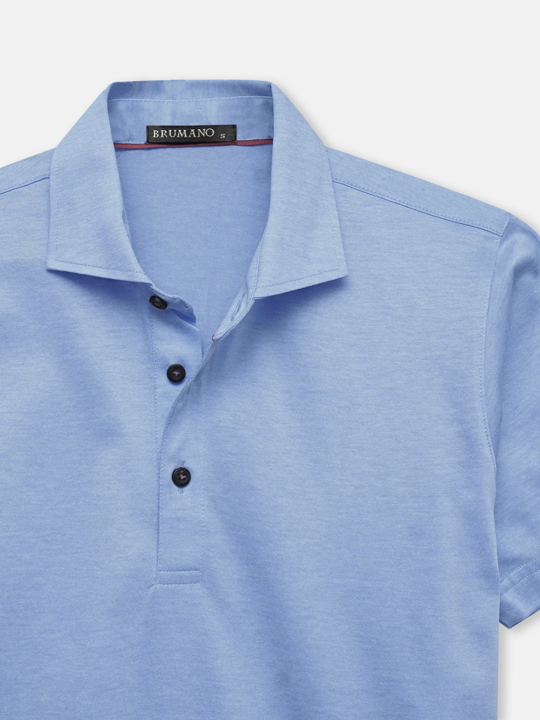 Sky Blue Mercerized Polo With Cutaway Collar