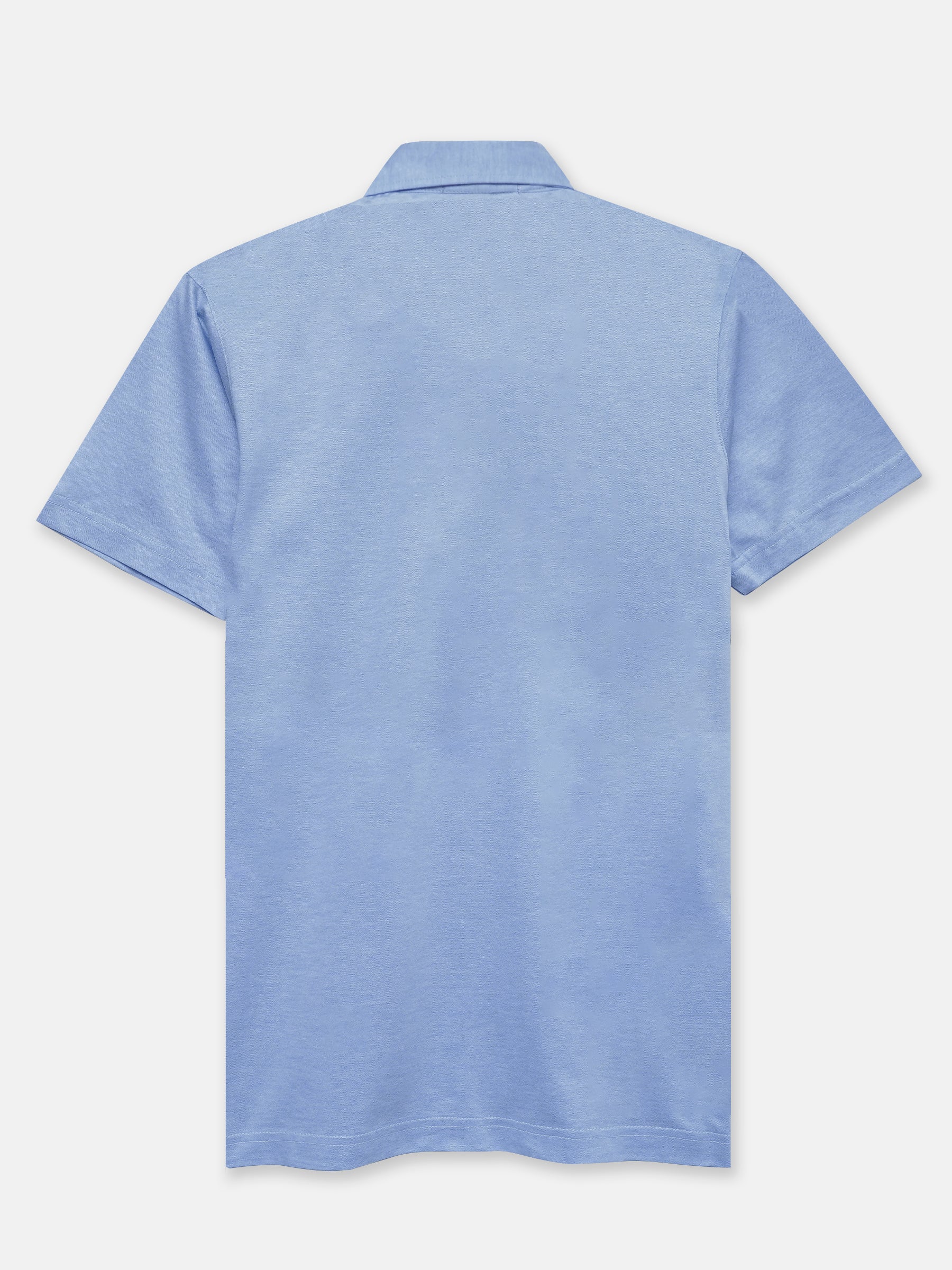Sky Blue Mercerized Polo With Cutaway Collar