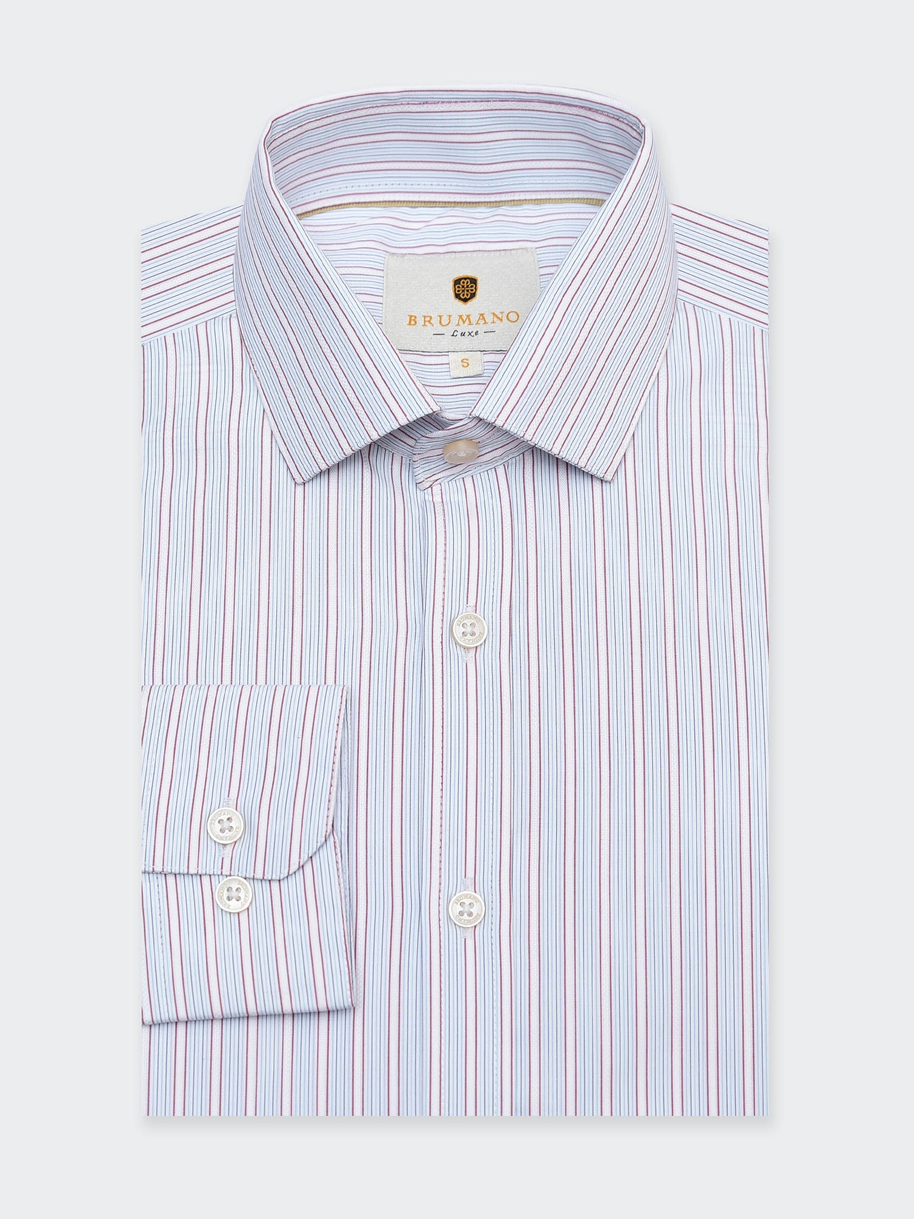 Sky Blue & Red Structured Formal Shirt - Luxe