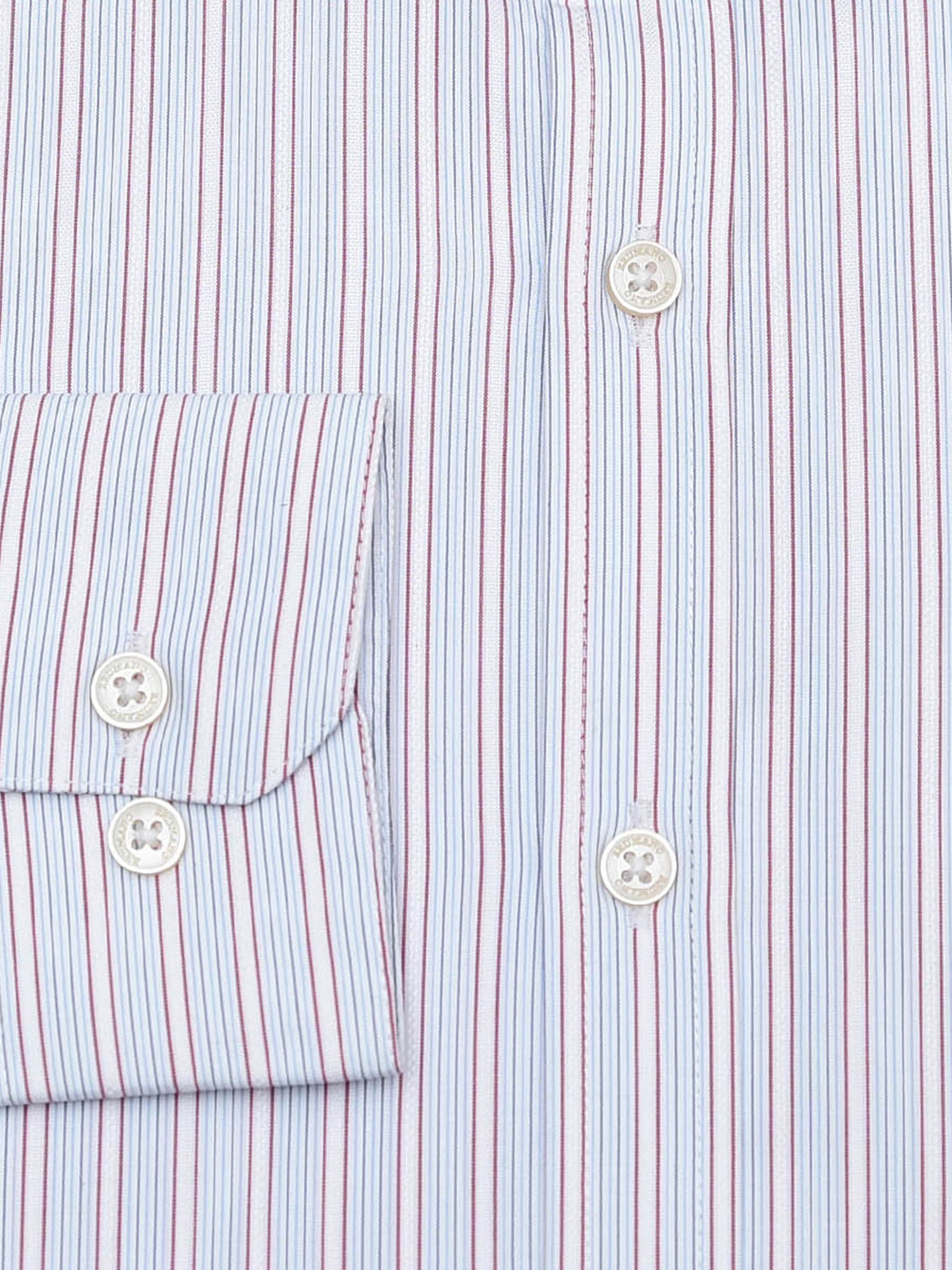 Sky Blue & Red Structured Formal Shirt - Luxe