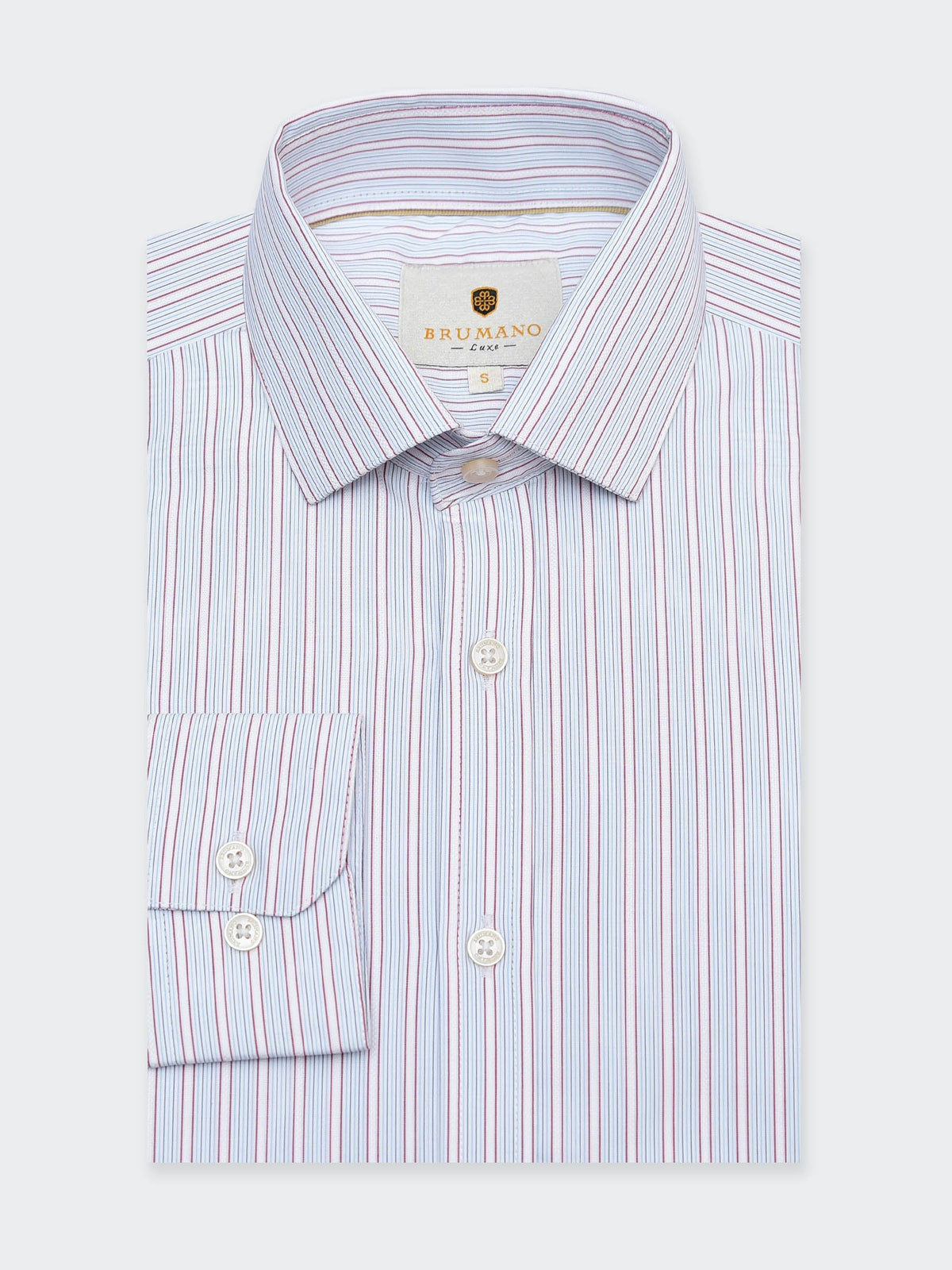 Sky Blue & Red Structured Formal Shirt - Luxe