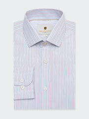 Sky Blue & Red Structured Formal Shirt - Luxe
