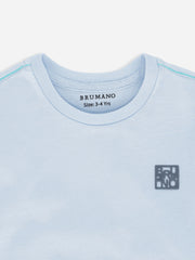 Sky Blue Basic Crew Neck Casual T-Shirt