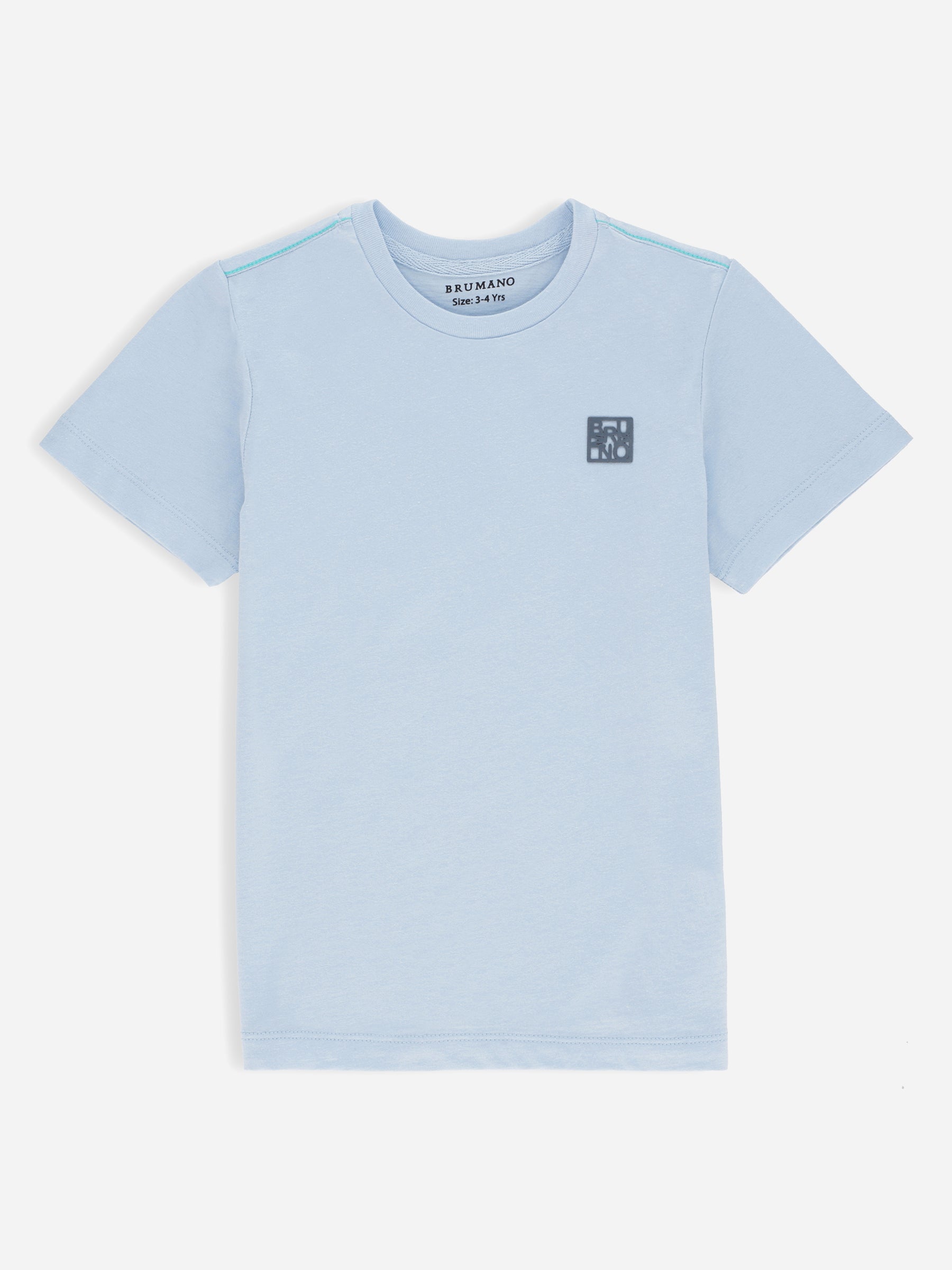 Sky Blue Basic Crew Neck Casual T-Shirt