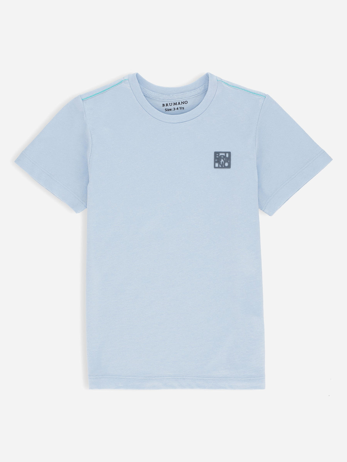 Sky Blue Basic Crew Neck Casual T-Shirt