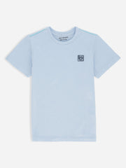 Sky Blue Basic Crew Neck Casual T-Shirt