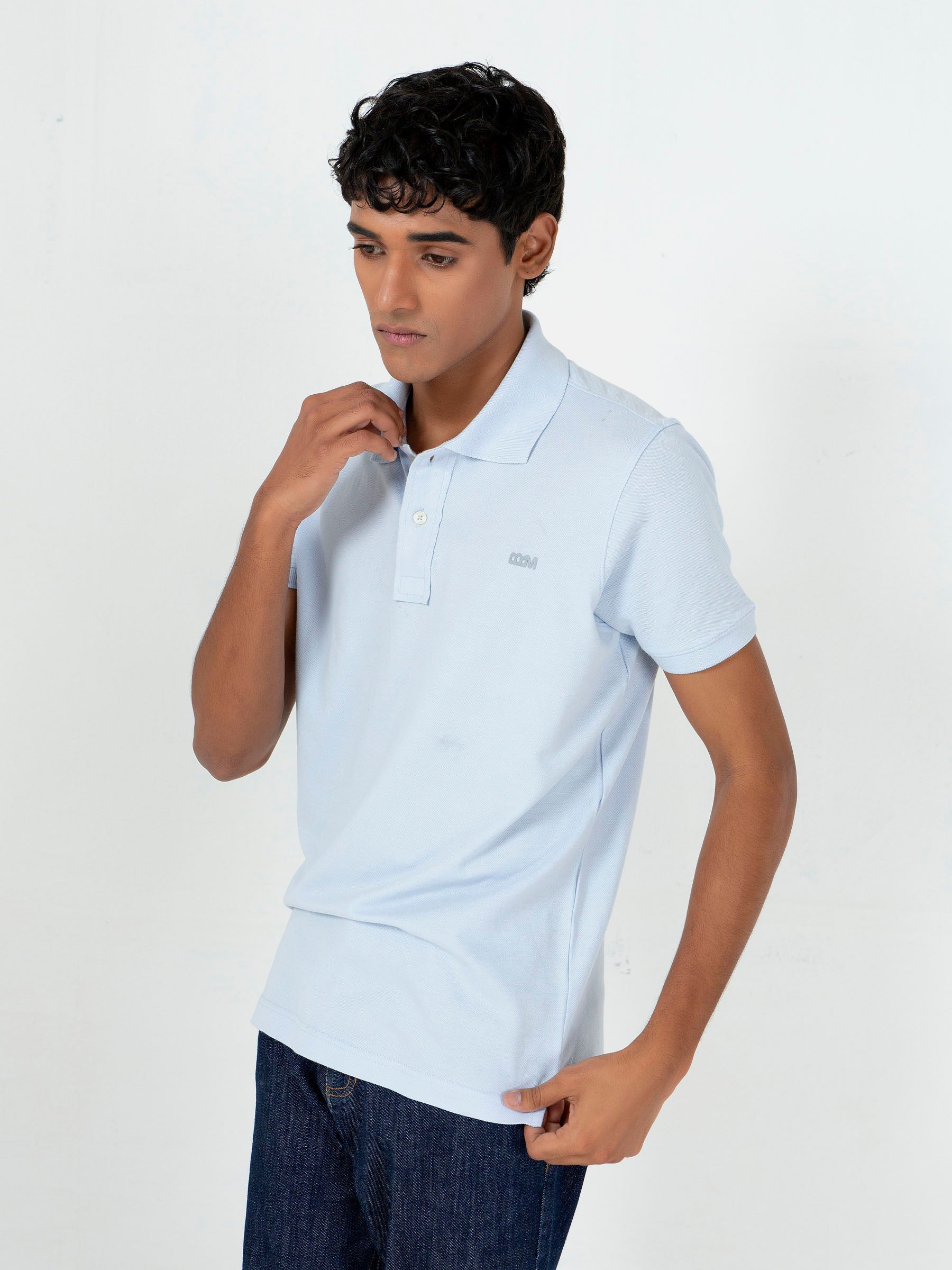 Sky Blue Basic Pique Polo Shirt