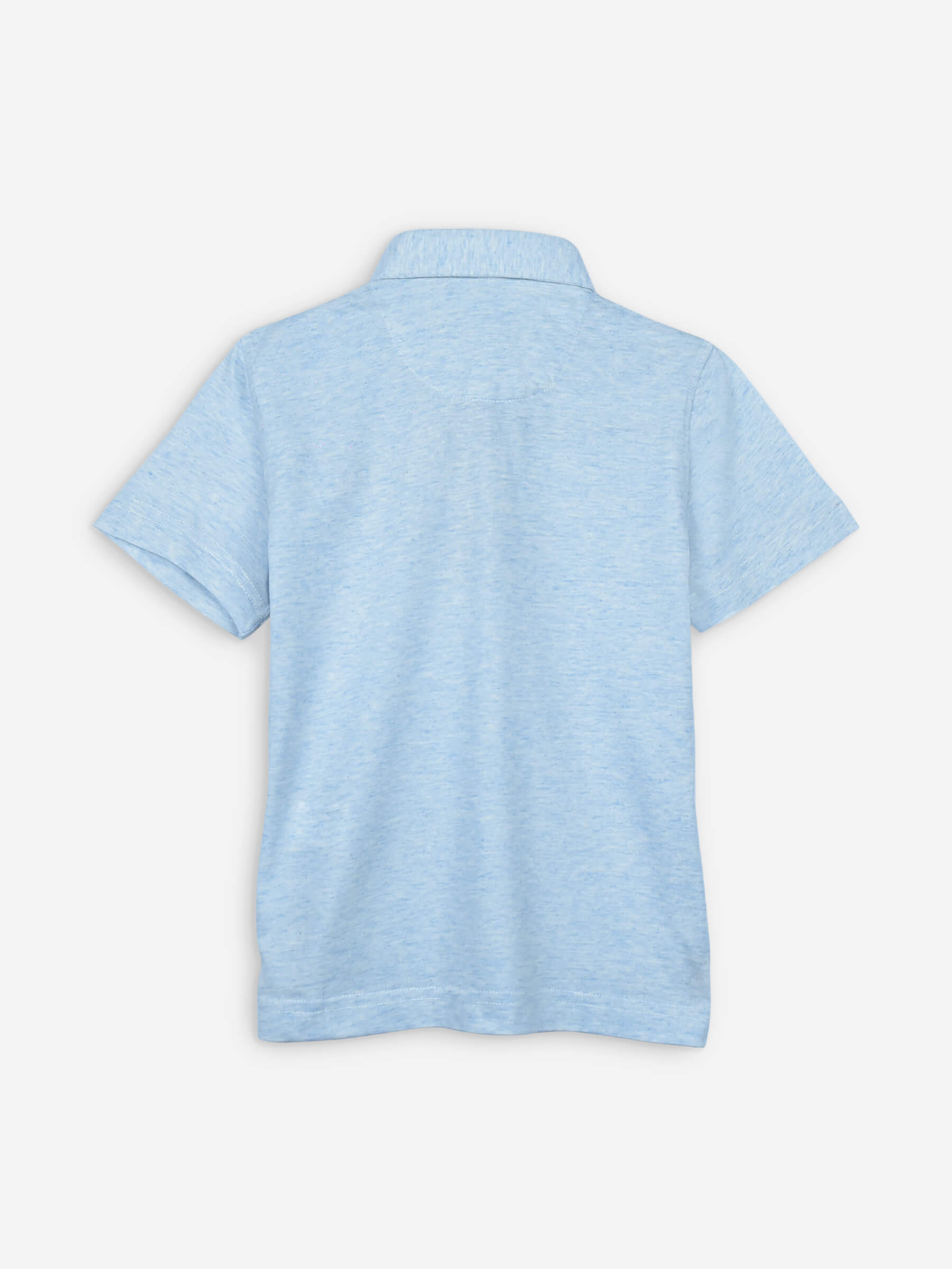 Sky Blue Casual Polo Shirt With White Detailing