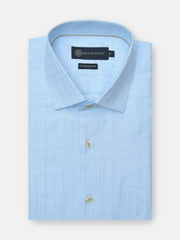 Sky Blue Check Patterned Formal Shirt