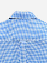 Sky Blue Gingham Button Down Casual Shirt